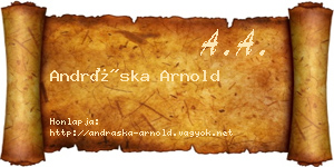 Andráska Arnold névjegykártya