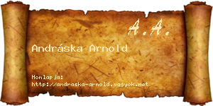 Andráska Arnold névjegykártya
